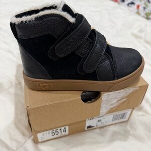 UGG Kids Black and Tan Boots